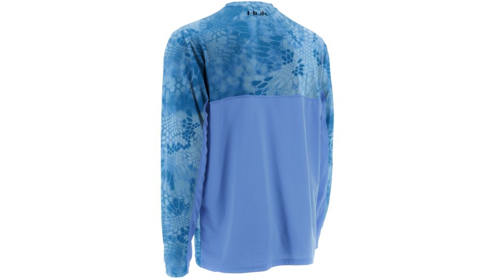 HUK Performance Fishing Mens Kryptek LoPro Icon Long Sleeve Shirt, Kryptek Carolina Blue, H1200107GCBS