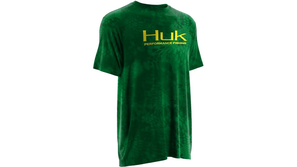 HUK Performance Fishing Mens Kryptek Short Sleeve Tee Shirt, Kryptek Tree Frog, H1200088GTFS