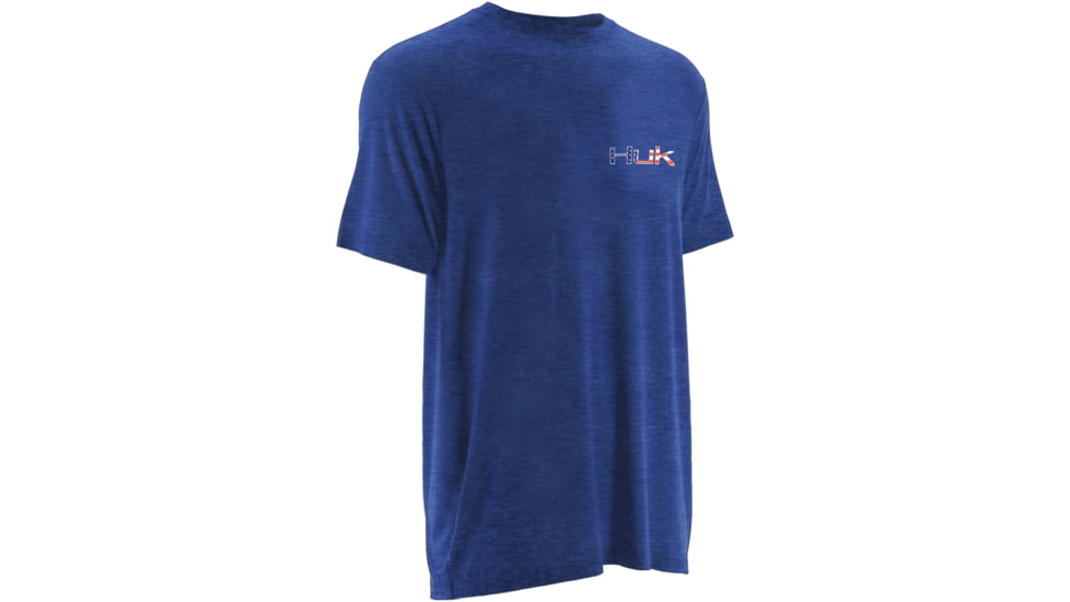 HUK Performance Fishing Mens KScott American Bass Tee, Royal Heather, H1000067RYHS