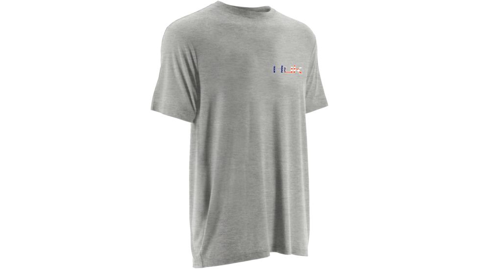HUK Performance Fishing Mens KScott American Bass Tee, True Grey Heather, H1000067TGHXXXL