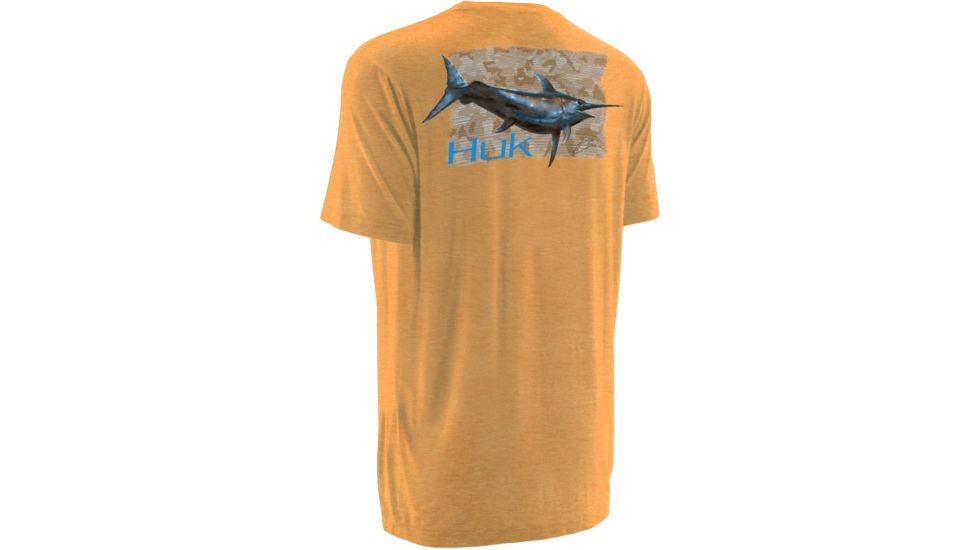 HUK Performance Fishing Mens KScott Midnight Banks Tee, Heather Orange, H1000077HOGS