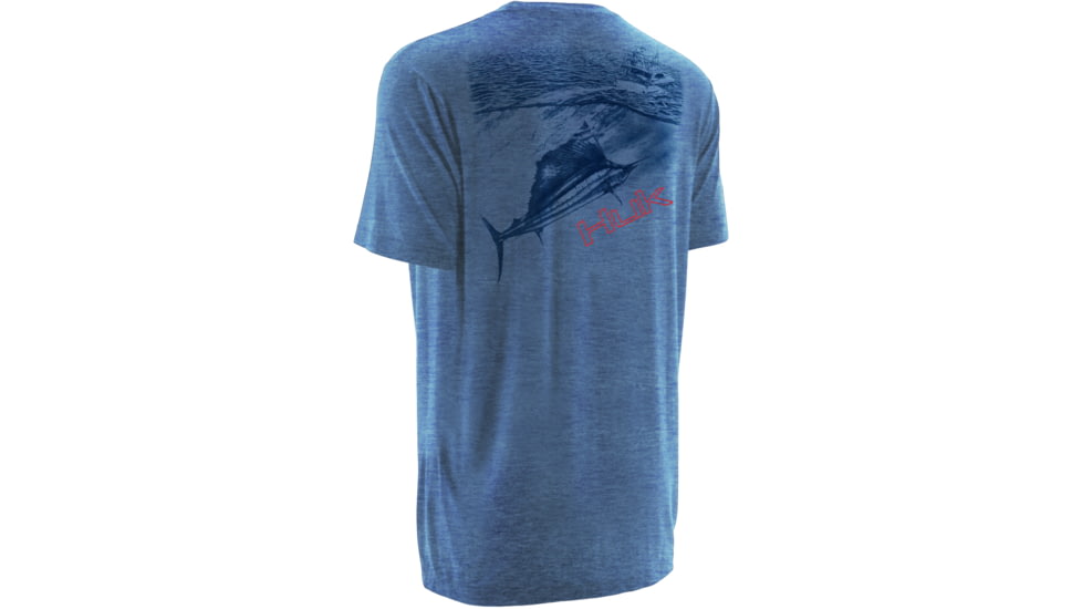 HUK Performance Fishing Mens KScott On the Dredge Tee, Heather Carolina Blue, H1000069HCBS