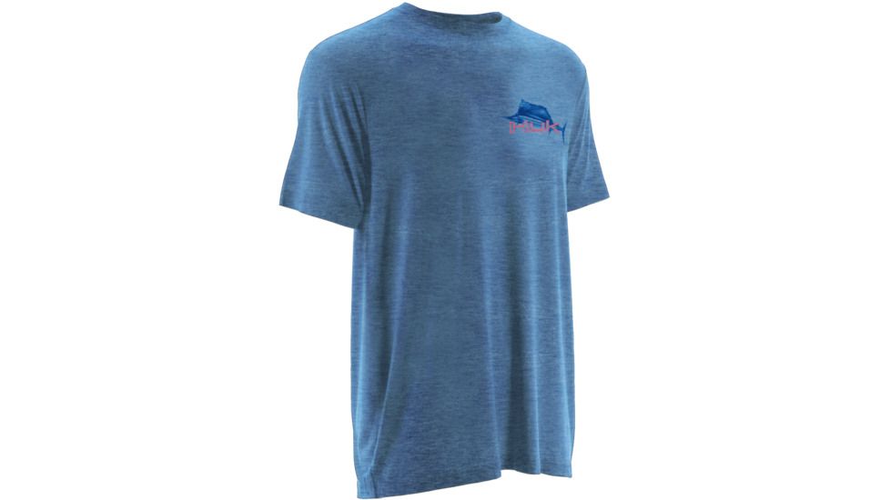 HUK Performance Fishing Mens KScott On the Dredge Tee, Heather Carolina Blue, H1000069HCBS