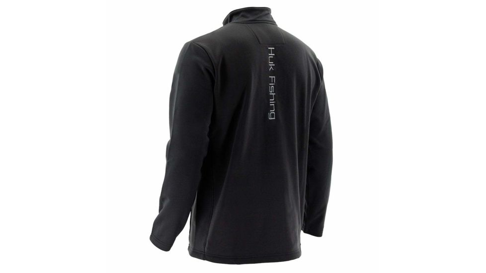 HUK Performance Fishing Mens Tidewater 1/4 Zip Shirt, Black, Medium, H1300028-001-M