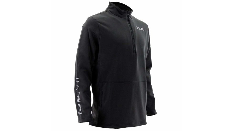 HUK Performance Fishing Mens Tidewater 1/4 Zip Shirt, Black, Medium, H1300028-001-M