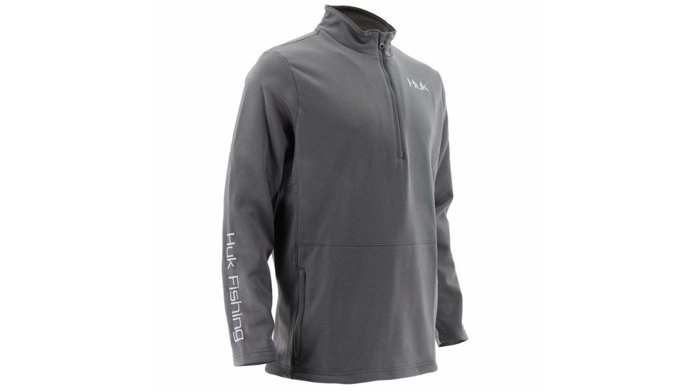 HUK Performance Fishing Mens Tidewater 1/4 Zip Shirt, Iron, 2XL, H1300028-010-XXL