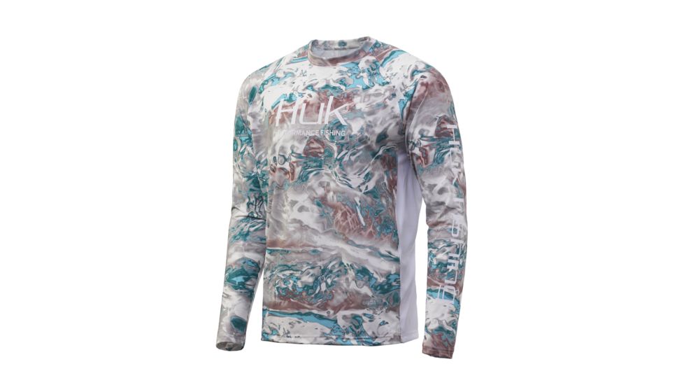 HUK Performance Fishing Mossy Oak Pursuit Long Sleeve Graphic T-Shirt - Mens, Mossy Oak Hydro Shallows, 2XL, H1200228-928-XXL