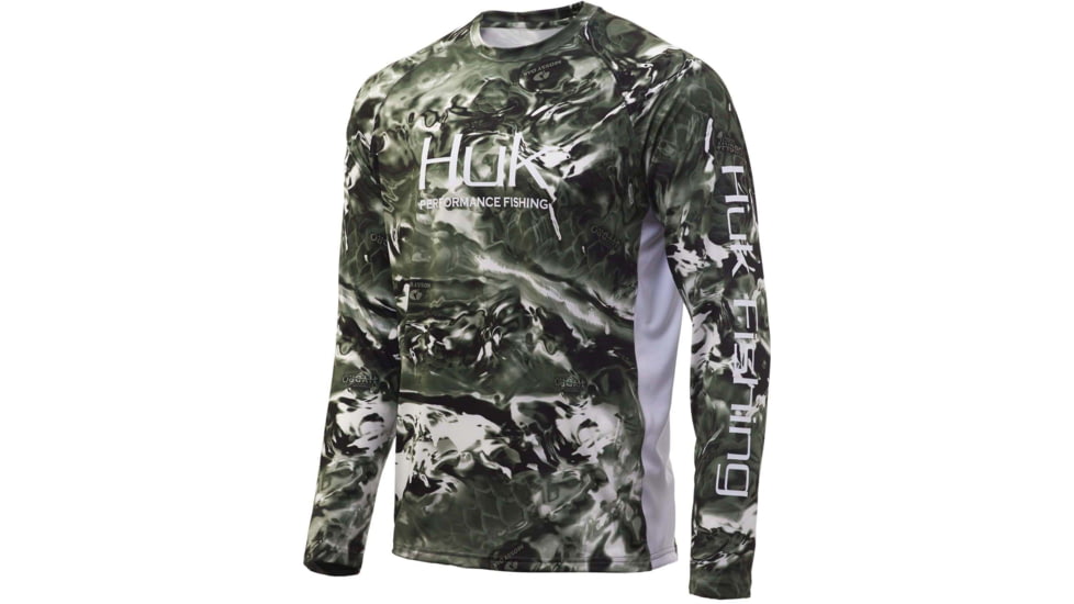 HUK Performance Fishing Mossy Oak Pursuit Long Sleeve - Mens, Mossy Oak Hydro Freshwater, Small, H1200228-926-S