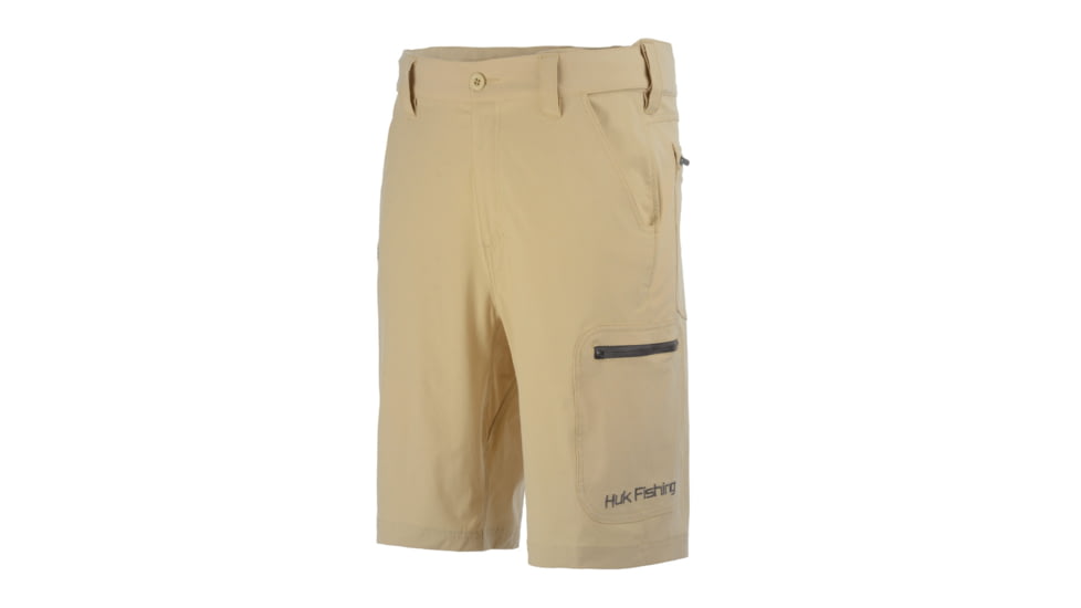 HUK Performance Fishing Next Level Shorts - Mens, Khaki, Medium, Inseam 10.5 in, H2000011-250-M