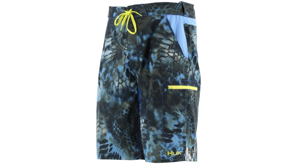 HUK Performance Fishing NXTLVL Mens Kryptek Boardshorts, Kryptek Neptune, H2000030NEPS