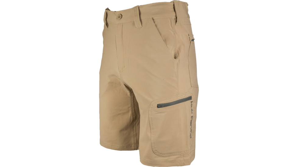 HUK Performance Fishing Next Level Shorts - Men's, Khaki, Small, Inseam 10.5 in, H2000011KHKS
