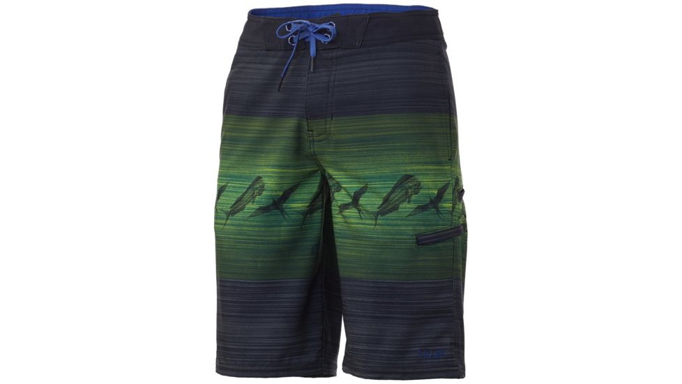 HUK Performance Fishing Outrigger Print Boardshort - Youth, Black, Small, H7200005-001-YS