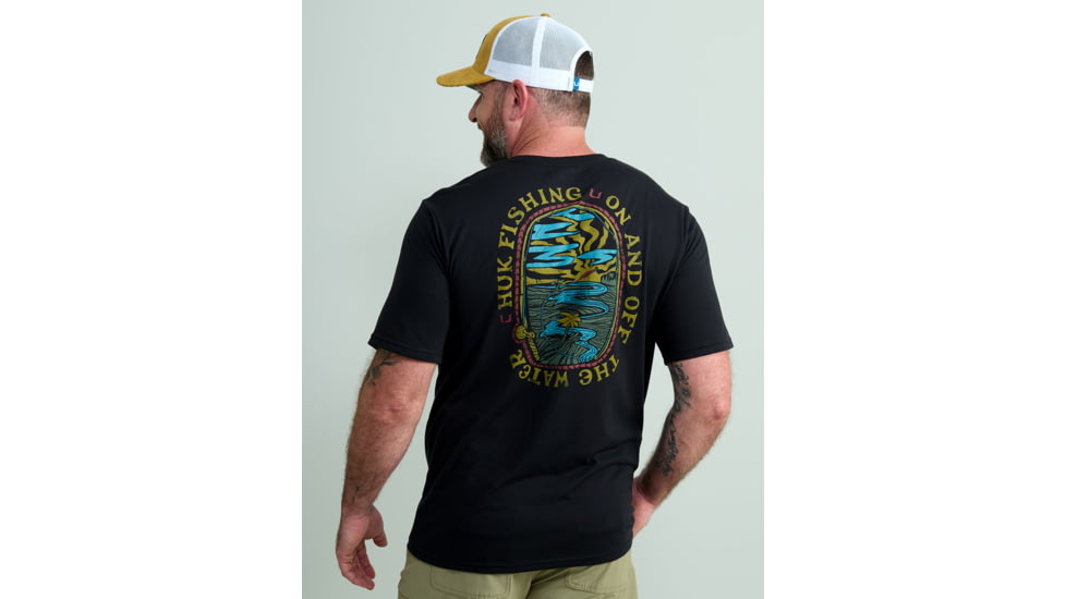 HUK Performance Fishing Oval Cast Tee - Mens, Black, 2XL, H1000521-001-XXL