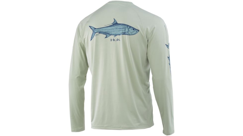 HUK Performance Fishing Pen and Ink Tarpon Long Sleeve Graphic T-Shirt - Mens, Desert Sage, Extra Large, H1200219-381-XL