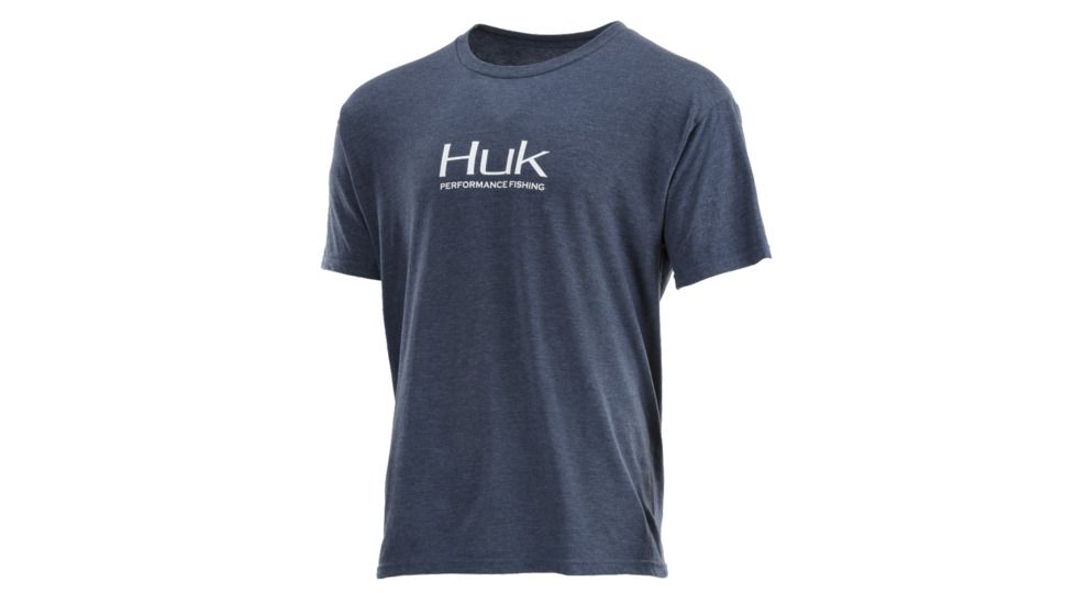 HUK Performance Fishing Performance Fishing Tops, Short Sleeve - Mens, Dark Blue Heather, Medium, H1000176-415-M