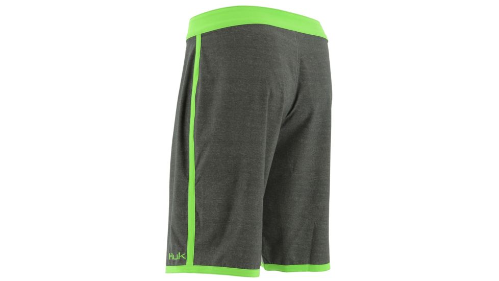 HUK Performance Fishing Piped Mens Heather Boardshorts, Dark Grey, 36, H2000029DGY36