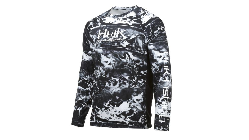 HUK Performance Fishing Pursuit Camo Vented LS Tops, Long Sleeve - Men's, Hydro Blackwater, Medium, H1200154-078-M
