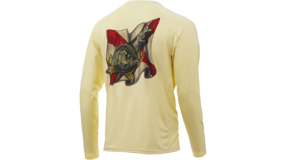 HUK Performance Fishing Pursuit Doubled Up LS Graphic T-Shirt - Mens, French Vanilla, Large, H1200209-740-L