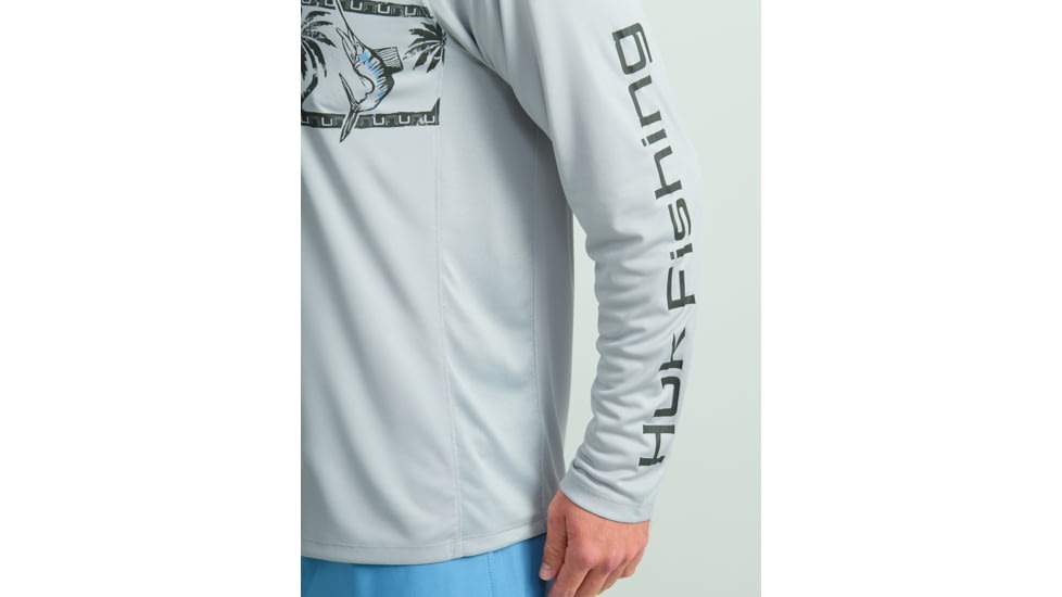 HUK Performance Fishing Pursuit Graphic Crew - Mens, Harbor Mist, Extra Large, H1200630-034-XL