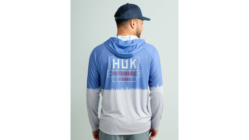 HUK Performance Fishing Pursuit Graphic Hoodie - Mens, Harbor Mist, 3XL, H1200632-034-XXXL