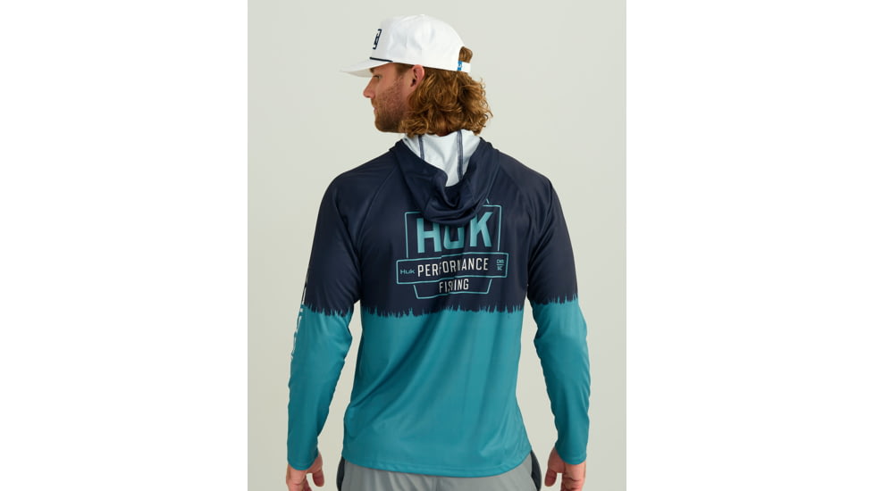 HUK Performance Fishing Pursuit Graphic Hoodie - Mens, Storm Blue, Extra Large, H1200632-394-XL