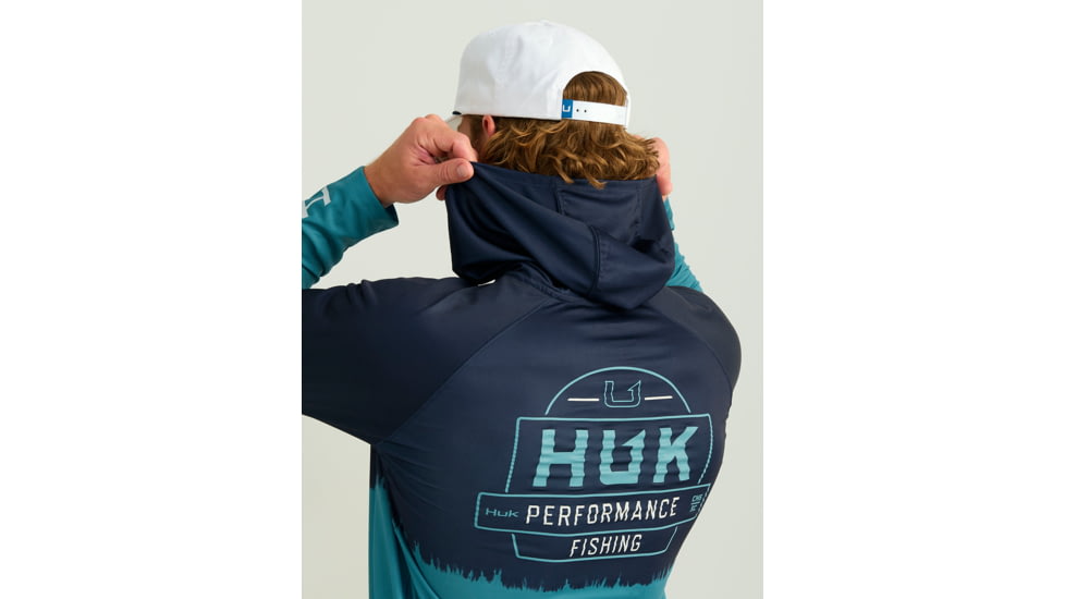 HUK Performance Fishing Pursuit Graphic Hoodie - Mens, Storm Blue, Extra Large, H1200632-394-XL