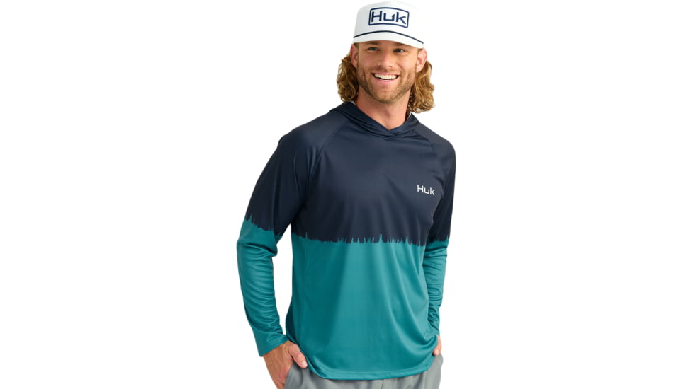 HUK Performance Fishing Pursuit Graphic Hoodie - Mens, Storm Blue, Extra Large, H1200632-394-XL