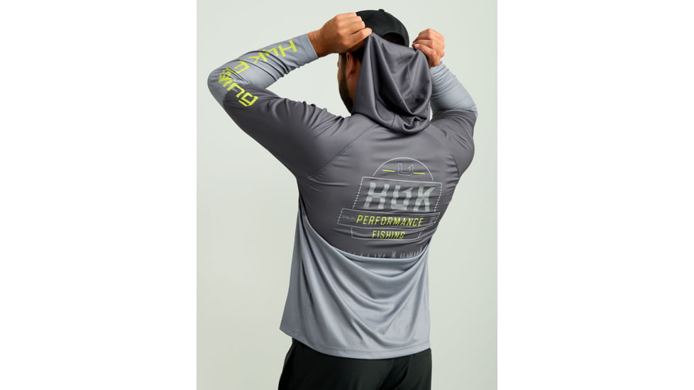 HUK Performance Fishing Pursuit Graphic Hoodie - Mens, Volcanic Ash, 3XL, H1200632-013-XXXL