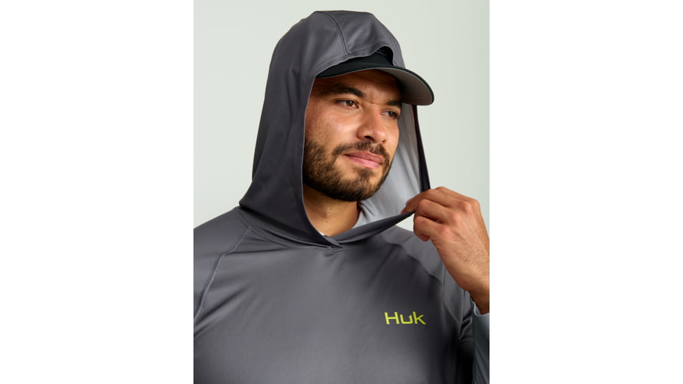 HUK Performance Fishing Pursuit Graphic Hoodie - Mens, Volcanic Ash, 3XL, H1200632-013-XXXL