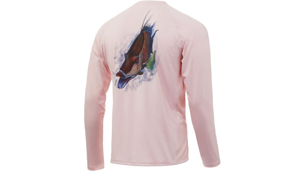HUK Performance Fishing Pursuit Hogzilla LS Graphic T-Shirt - Mens, Seashell Pink, Extra Large, H1200208-682-XL
