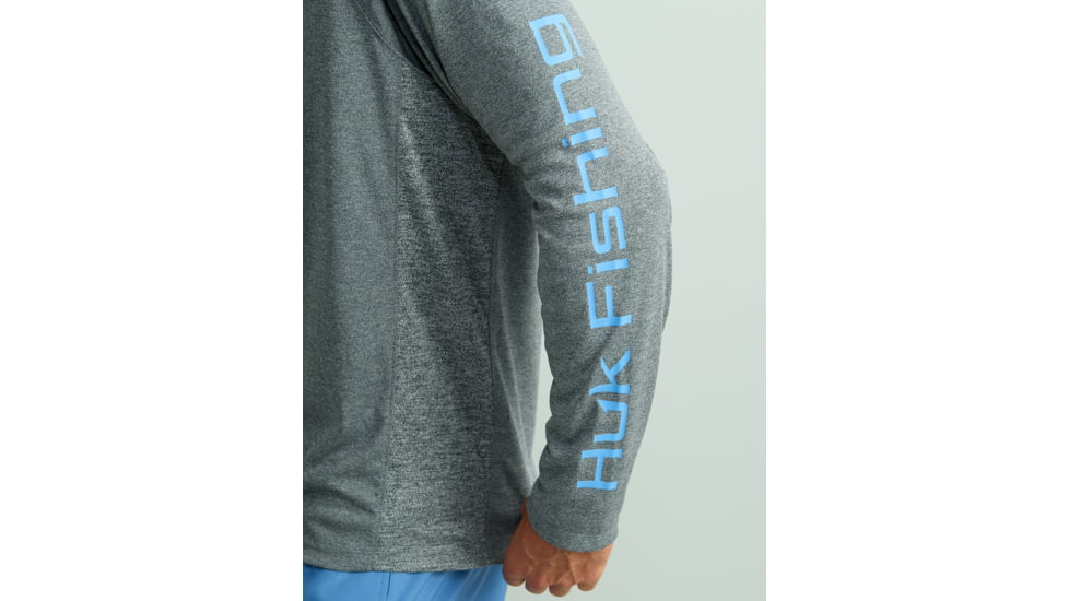 HUK Performance Fishing Pursuit Hoodie Heather - Mens, Heather Black, Medium, H1200486-003-M