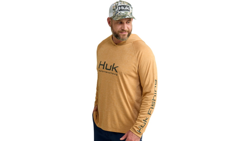 HUK Performance Fishing Pursuit Hoodie Heather - Mens, Sand Piper Hthr, 2XL, H1200486-219-XXL