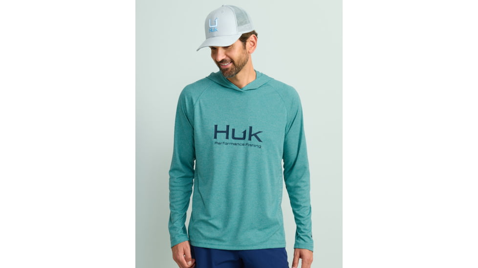 HUK Performance Fishing Pursuit Hoodie Heather - Mens, Storm Blue Hthr, Medium, H1200486-540-M