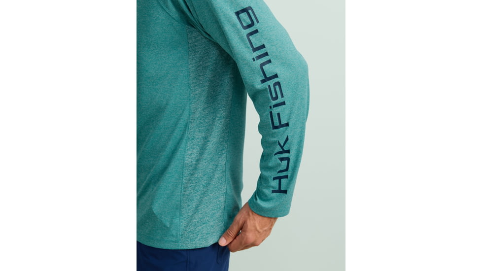 HUK Performance Fishing Pursuit Hoodie Heather - Mens, Storm Blue Hthr, Medium, H1200486-540-M