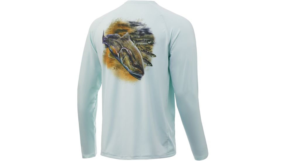 HUK Performance Fishing Pursuit Mullet Run Long Sleeve Graphic T-Shirt - Mens, Seafoam, 3XL, H1200207-350-XXXL