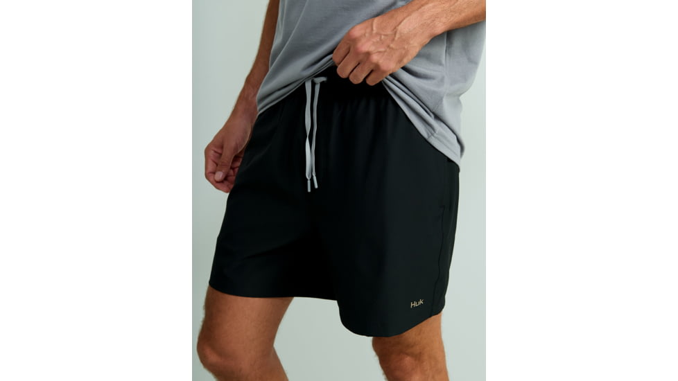 HUK Performance Fishing Pursuit Printed Volley Short - Mens, Black, Small, H2000227-001-S