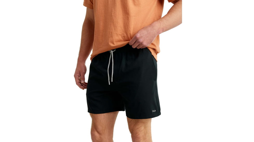 HUK Performance Fishing Pursuit Printed Volley Short - Mens, Black, Small, H2000227-001-S