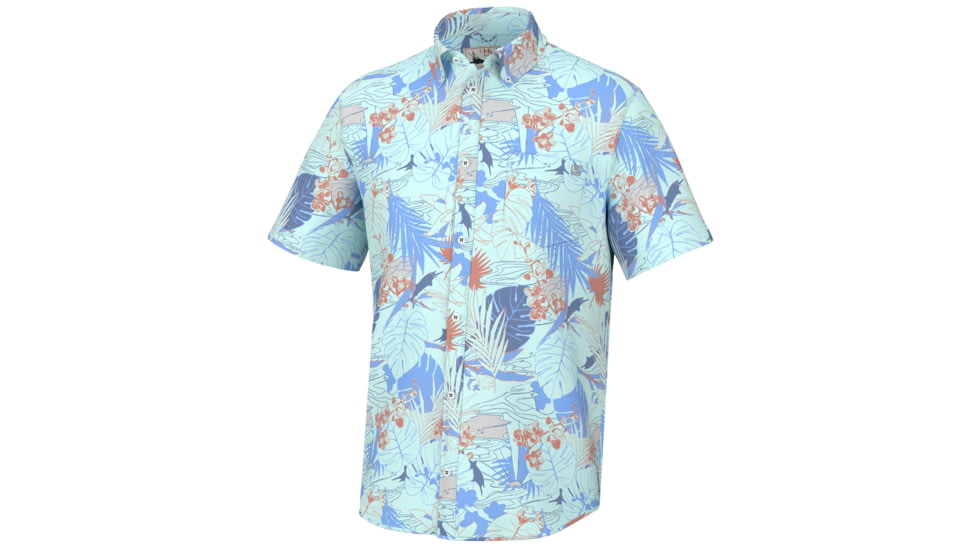 HUK Performance Fishing Radical Botanical Kona - Mens, Eggsheel Blue, 2XL, H1500195-494-XXL