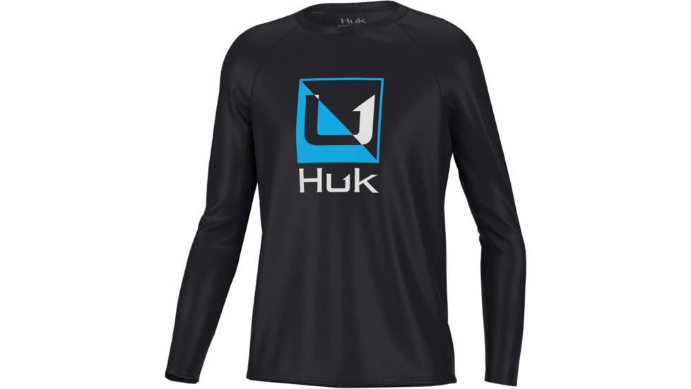 HUK Performance Fishing Reflection Pursuit Long-Sleeve Shirt - Kids, Medium, Black, H7120074-001-YM