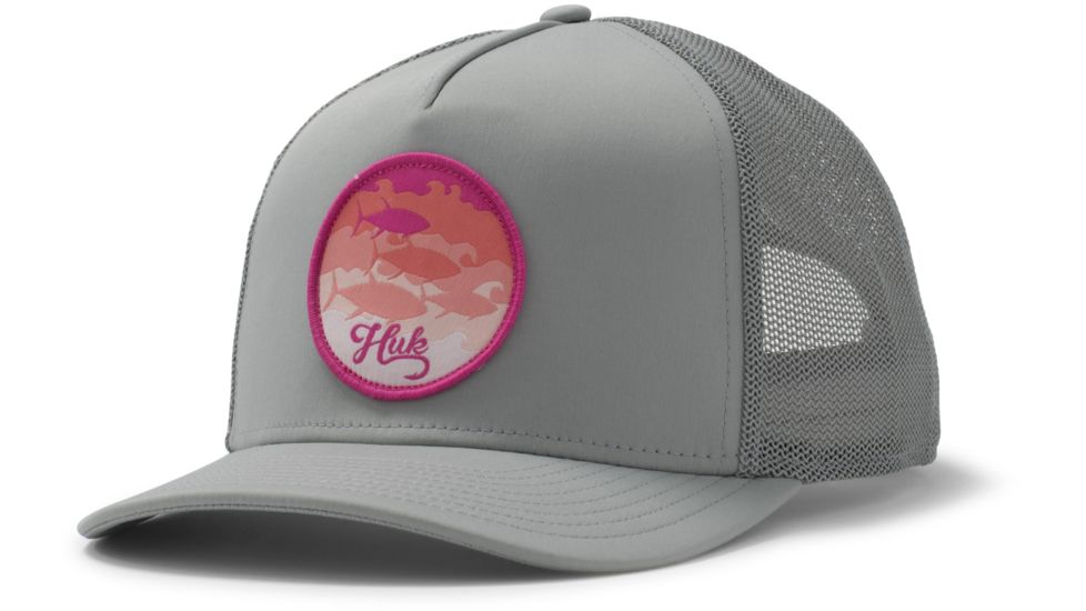 HUK Performance Fishing Schooled Trucker Cap - Womens, Grey, One Size, H6300015-020-1