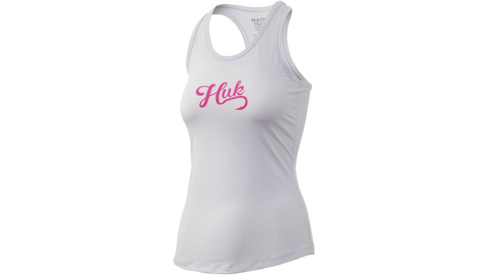 HUK Performance Fishing Script Pursuit Racer Tank - Womens, Glacier, Small, H6120029-051-S