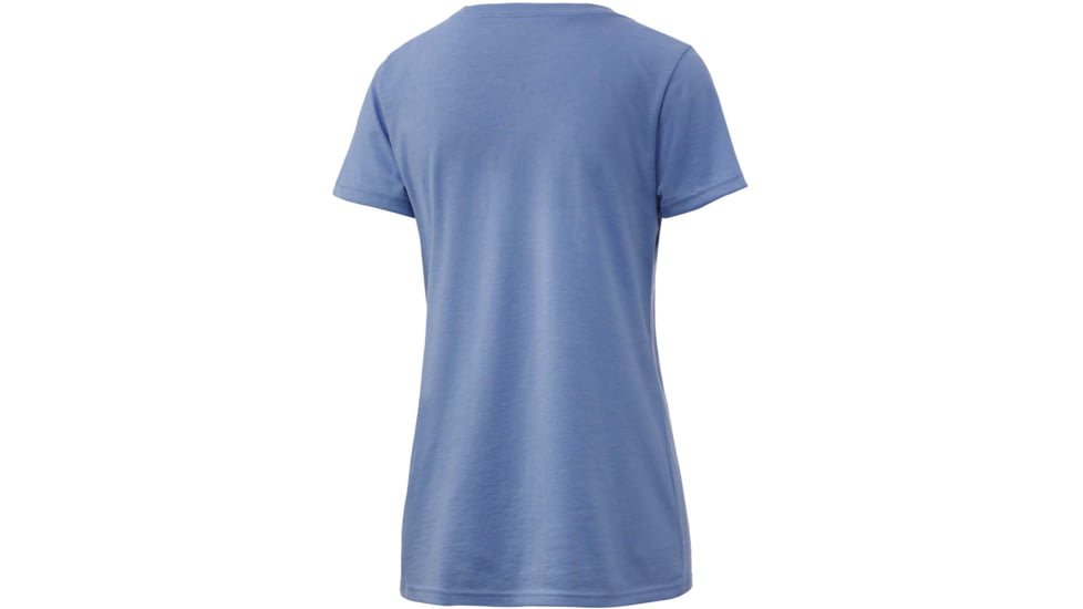 HUK Performance Fishing Script V-Neck Tee - Womens, Carolina Blue Heather, Large, H6100039-425-L