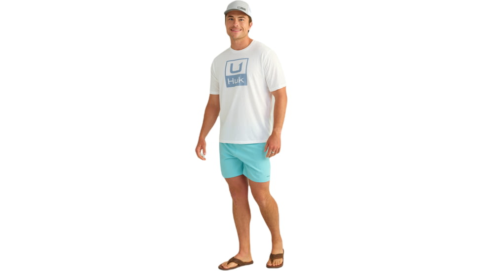 HUK Performance Fishing Stacked Logo Tee - Mens, White2, Medium, H1000427-101-M