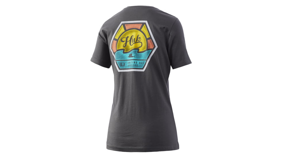 HUK Performance Fishing Sun Hex Crew - Womens, Iron Heather, Small, H6100056-014-S