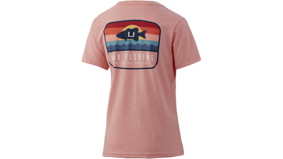HUK Performance Fishing Suntsent Bass V-Neck Tee - Womens, Desert Flower Heather, S, H6100070-689-S