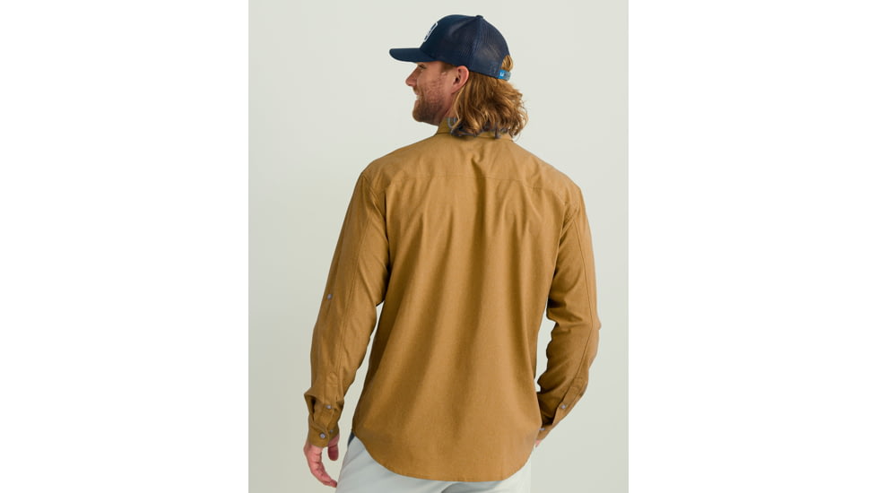 HUK Performance Fishing Tide Point Break Long Sleeve Chambray Shirt - Mens, Sand Piper, 2XL, H1500166-217-XXL
