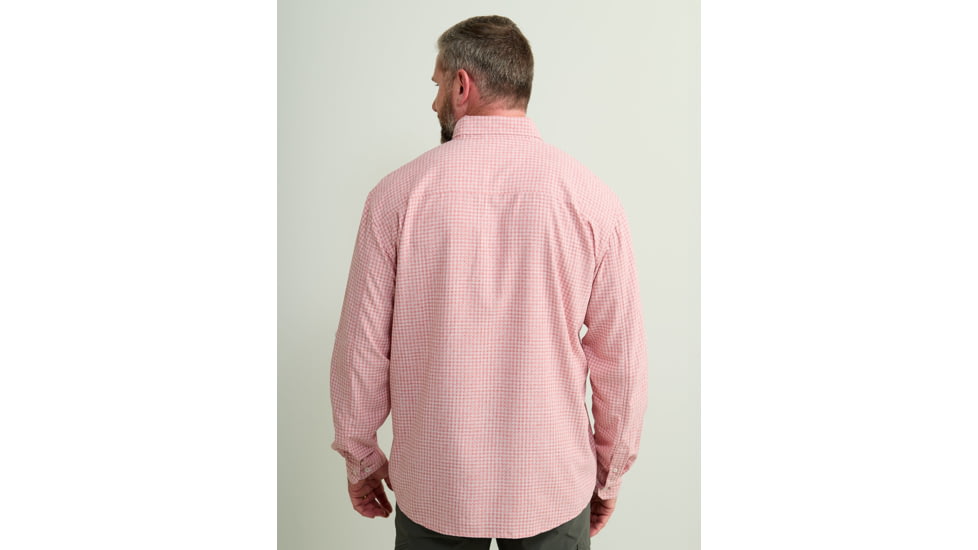 HUK Performance Fishing Tide Point Break Long Sleeve Minicheck Shirt - Mens, Scarlet Blaze, 3XL, H1500155-621-XXXL