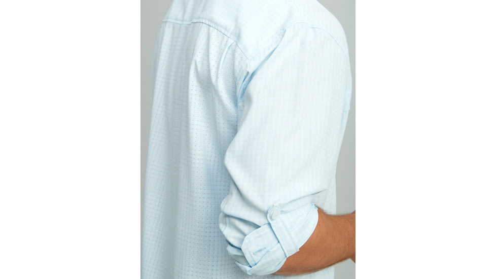 HUK Performance Fishing Tide Point Break LS Minicheck - Mens, Ice Water, Large, H1500155-476-L