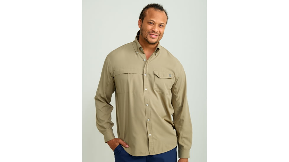 HUK Performance Fishing Tide Point Long Sleeve Shirt - Mens, Overland Trek, Large, H1500172-319-L