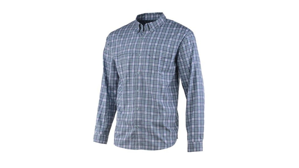 HUK Performance Fishing Tide Point Plaid Long Sleeve - Mens, 3XL, Sargasso Sea, H1500064-409-XXXL